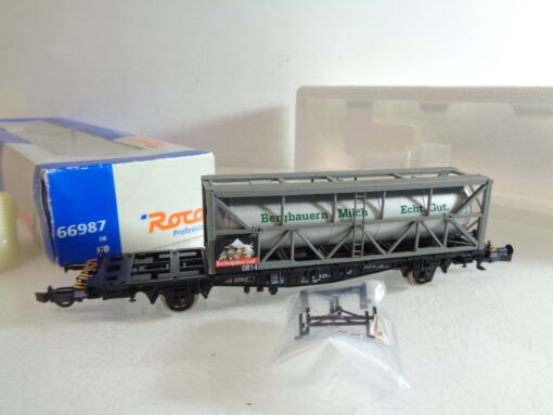 Roco H0 66987 Flachwagen mit Container Bergbauer Milch in OVP RR4028