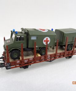 Roco H0 AC Rungenwagen mit LKW + Anhänger DRK RR4338 o.
