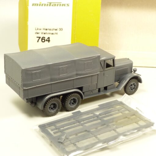 Roco Minitanks 1:87 H0 764 LKW Henschel 33 Pritsche der Wehrmacht in OVP EX7775 – Bild 3
