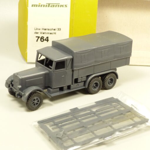 Roco Minitanks 1:87 H0 764 LKW Henschel 33 Pritsche der Wehrmacht in OVP EX7775