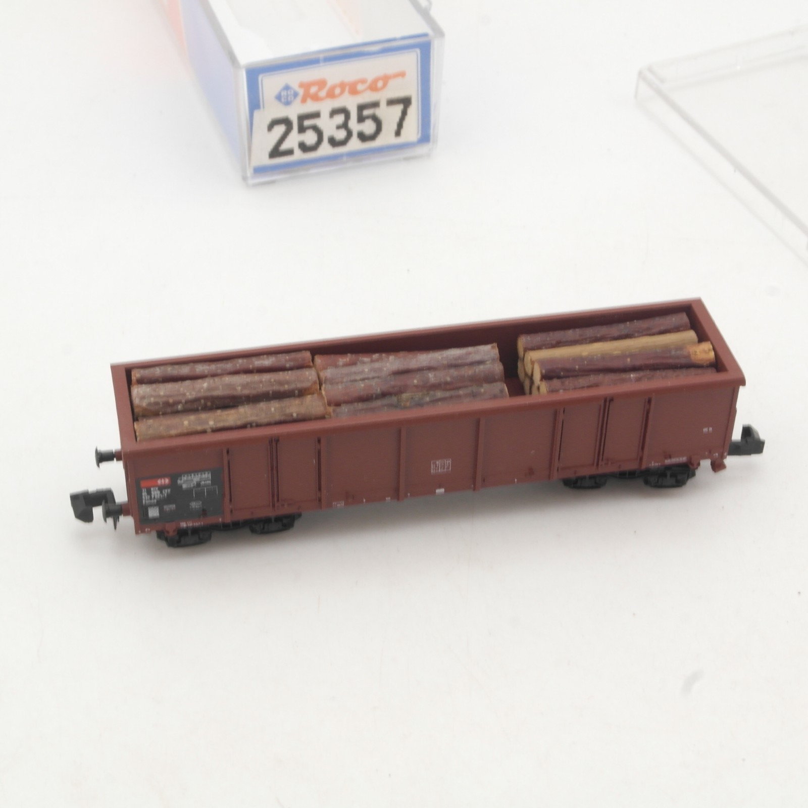Roco N 25357 Hochbordwagen mit Holz-Ladung der SBB in OVP RR5782 – Bild 3