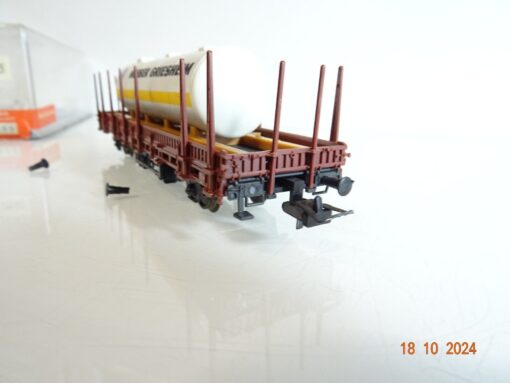 Röwa H0 2055 Rungenwagen mit Ladung der DB in OVP PR3344 – Bild 3