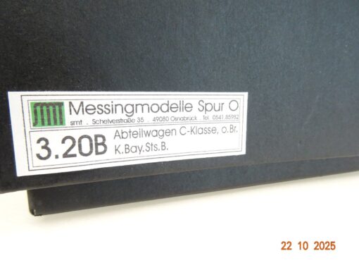 SMT Spur 0 3.20B Abteilwagen c-Klasse K.Bay.Sts.B. Messingmodell in OVP JL3776 – Bild 8