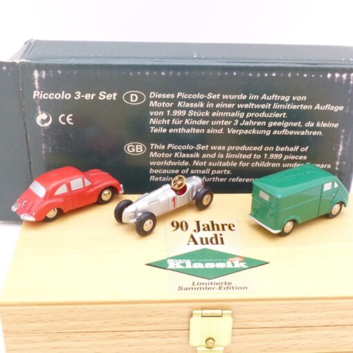 Schuco Piccolo 1:90 3-er Set: 90 Jahre Audi - Motor Klassik, in OVP EX1455 – Bild 3
