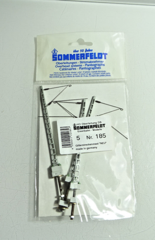 Sommerfeldt H0 185 Abspannmasten 3Stück siehe Foto in OVP CK186 – Bild 3
