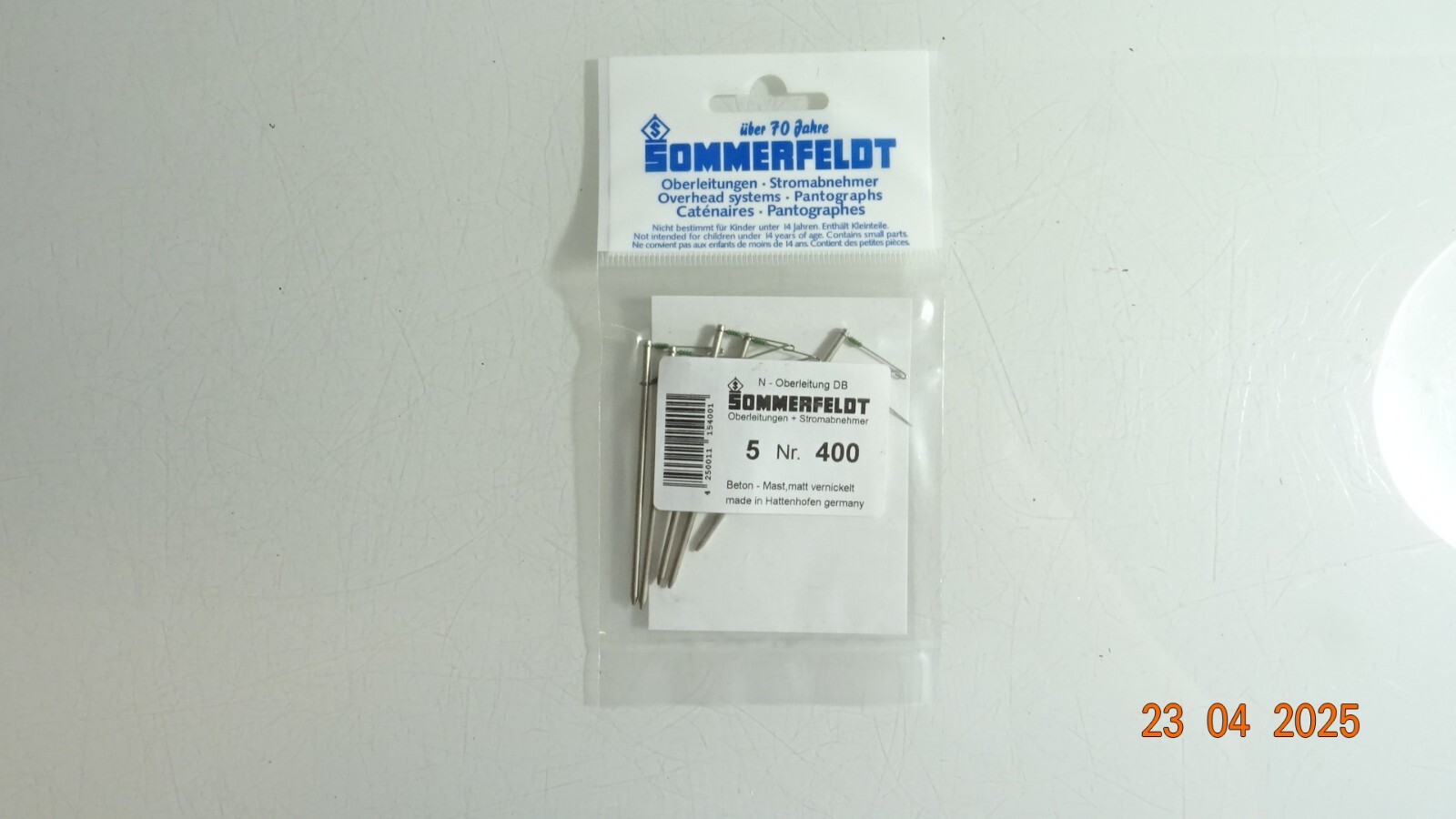 Sommerfeldt N 400 Beton-Streckenmast 5 Stück siehe Foto in OVP CK7721