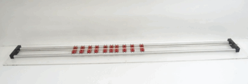 Spur H0 Rollenprüfstand ca. 79 cm mit 10 Rollenböcken JL2881 o.