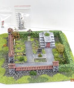 Spur H0 / TT Handarbeitsmodell Friedhof ca. 205 x 205 mm in OVP JL3124