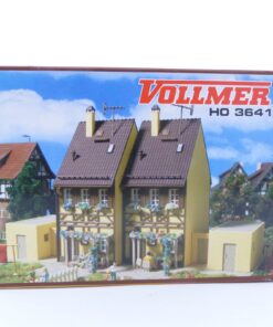 Vollmer H0 Bausatz 3641 Fachwerk Doppelhaus + Garagen in ungeöffneter OVP EX6052