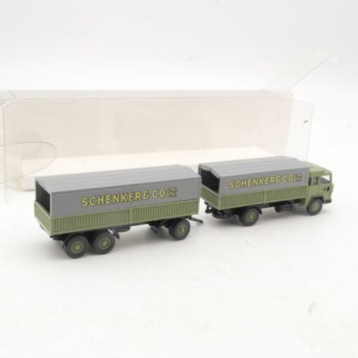 Wiking 1:87 041002 Magirus 235 D Stahlpritschenhängerzug Schenker in OVP RR3351 – Bild 3