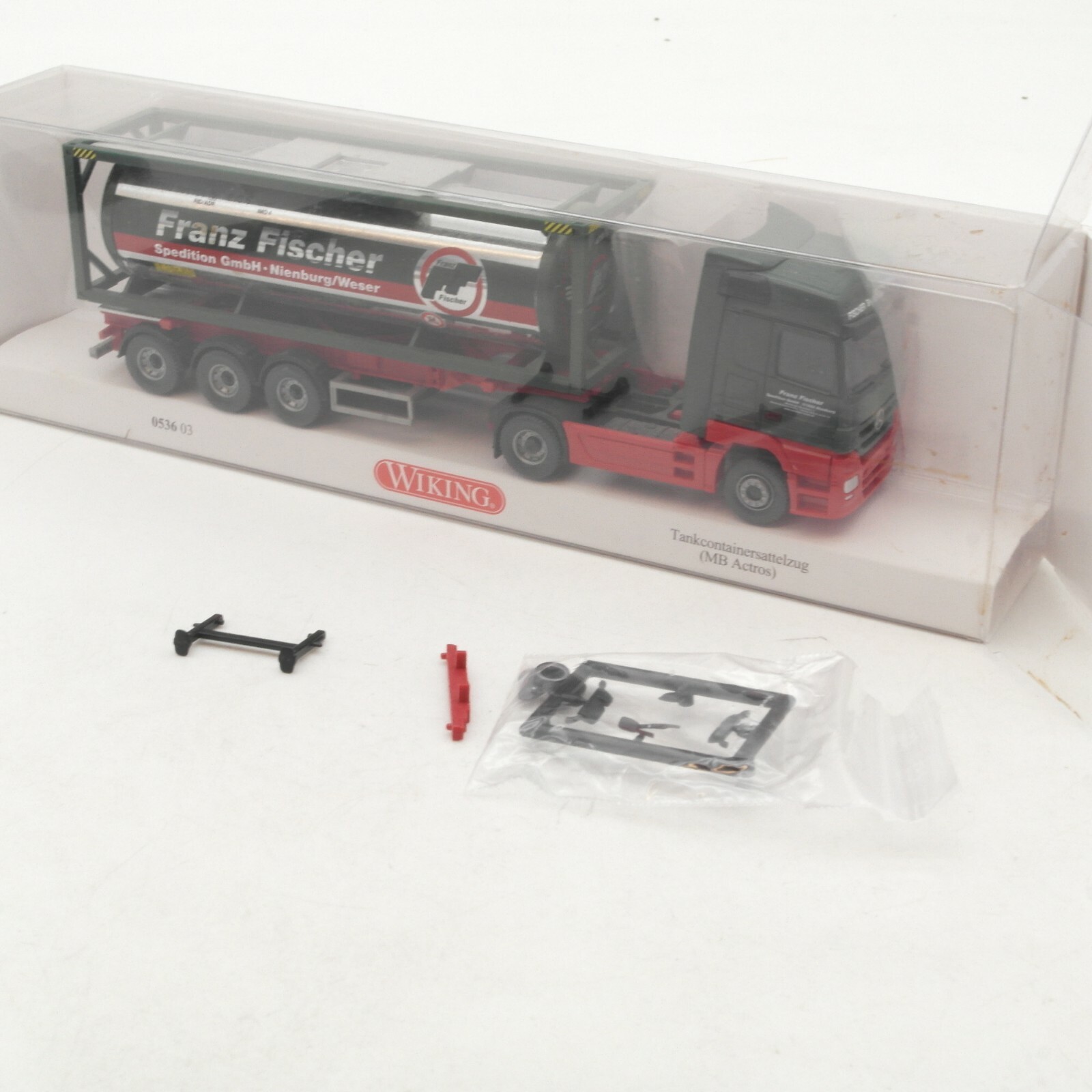 Wiking 1:87 056303 MB Actros Tankcontainersattelzug "Fischer" in OVP RA4753 – Bild 4