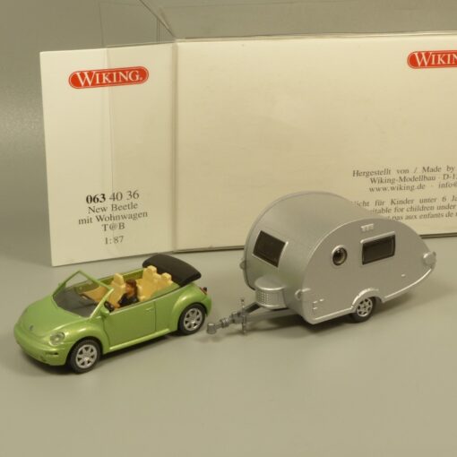 Wiking 1:87 0634036 VW New Beetle mit Wohnwagen T@B in OVP EX7156