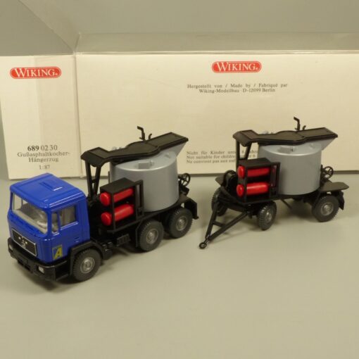 Wiking 1:87 06890230 MAN F90 Gußasphaltkocher-Hängerzug in OVP EX7141
