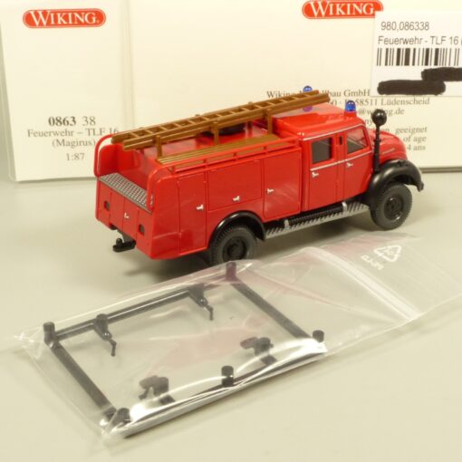 Wiking 1:87 086338 Magirus Löschwagen TLF 16 Feuerwehr in OVP EX7181 – Bild 3