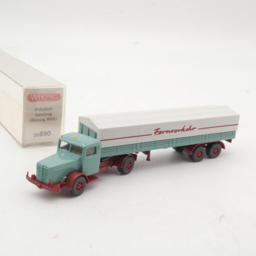 Wiking 1:87 26890 Büssing 8000 Pritschen-Sattelzug Fernverkehr in OVP RR1141