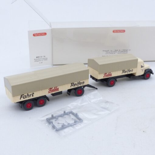 Wiking 1:87 8550536 Magirus S 7500 Pritschen-Lastzug Fulda Reifen in OVP EX6678 – Bild 3