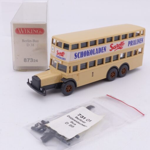 Wiking 1:87 87324 Berlin-Bus D 38 Schokoladen Pralinen mit Zubehör in OVP EX7316