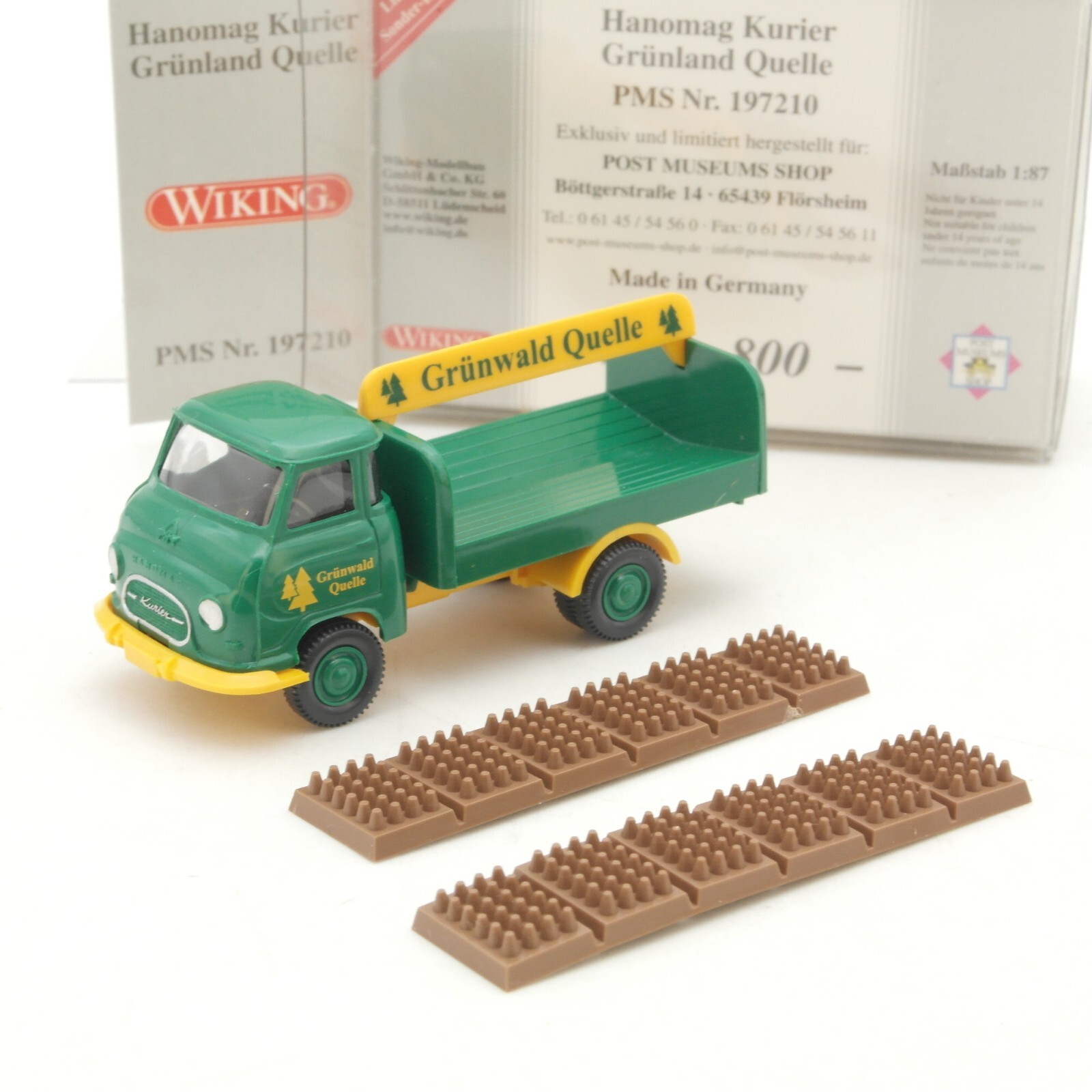 Wiking 1:87 PMS 197210 Hanomag Kurier Grünland Quelle in OVP RG8495