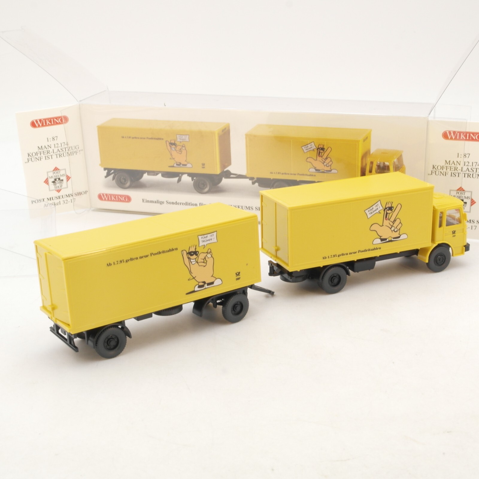 Wiking 1:87 PMS 32-17 MAN Hängerzug fünf ist Trumpf neuwertig in OVP RG8119 – Bild 3