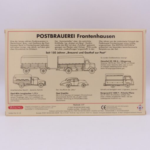 Wiking 1:87 Set PMS 81-18 Postbrauerei Frontenhausen in OVP EX6734 – Bild 3