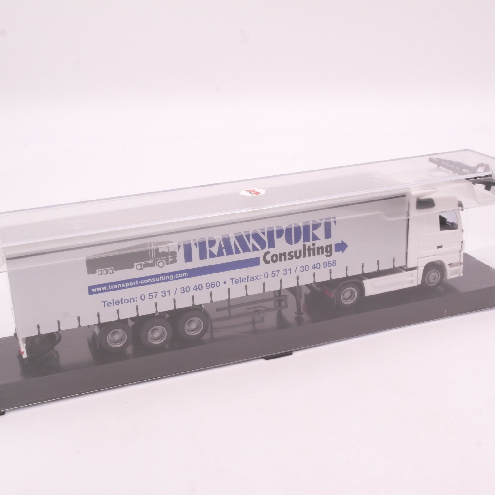 AWM 1:87 MB Sattelzug Transport Consulting neuwertig in PC Box RT9095 – Bild 3