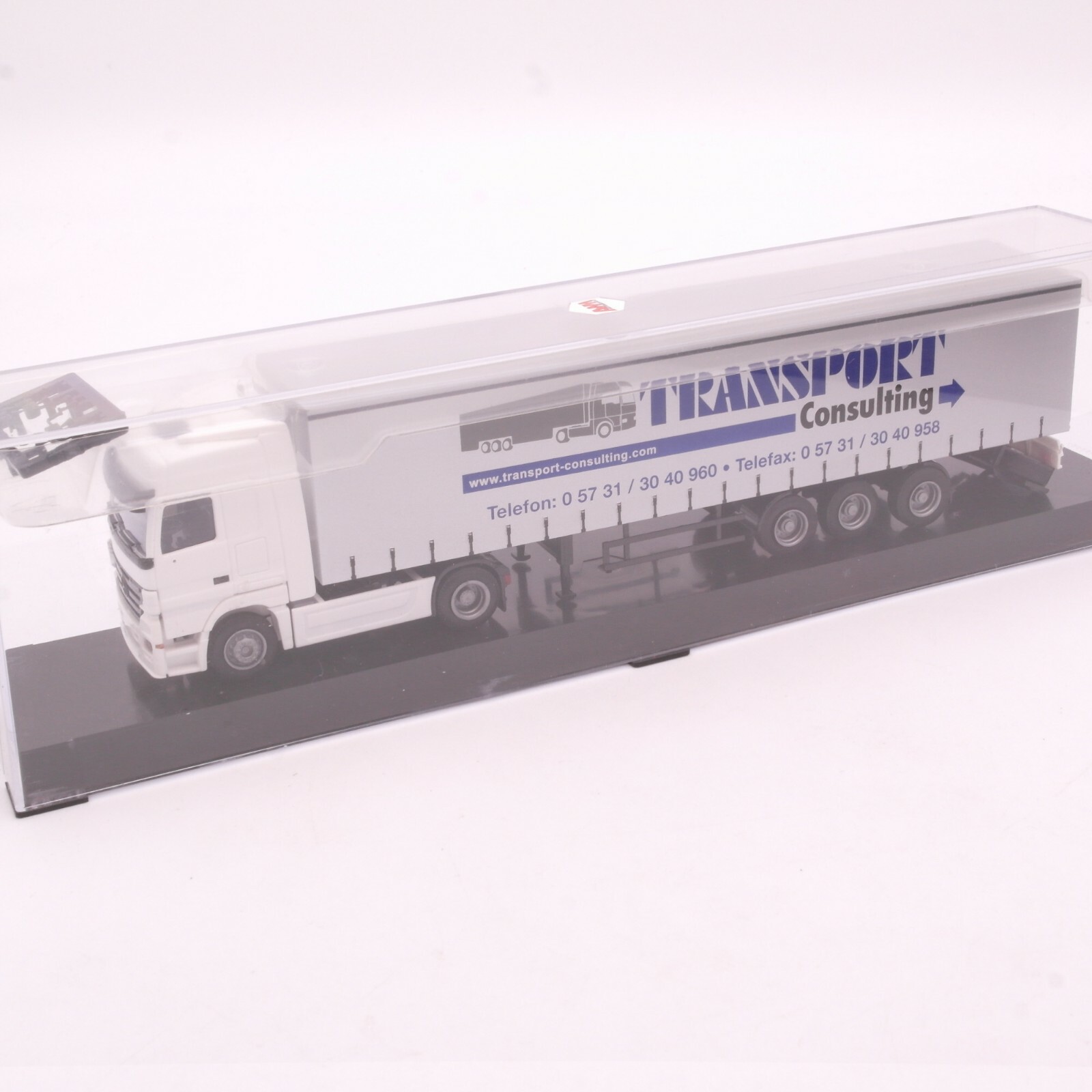 AWM 1:87 MB Sattelzug Transport Consulting neuwertig in PC Box RT9095