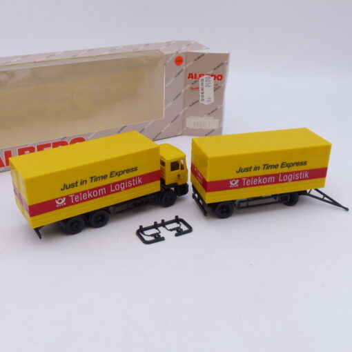 Albedo / Herpa 1:87 Nr.: 800019 MAN F90 Hängerzug Telekom Logistik, OVP EB1318 – Bild 3