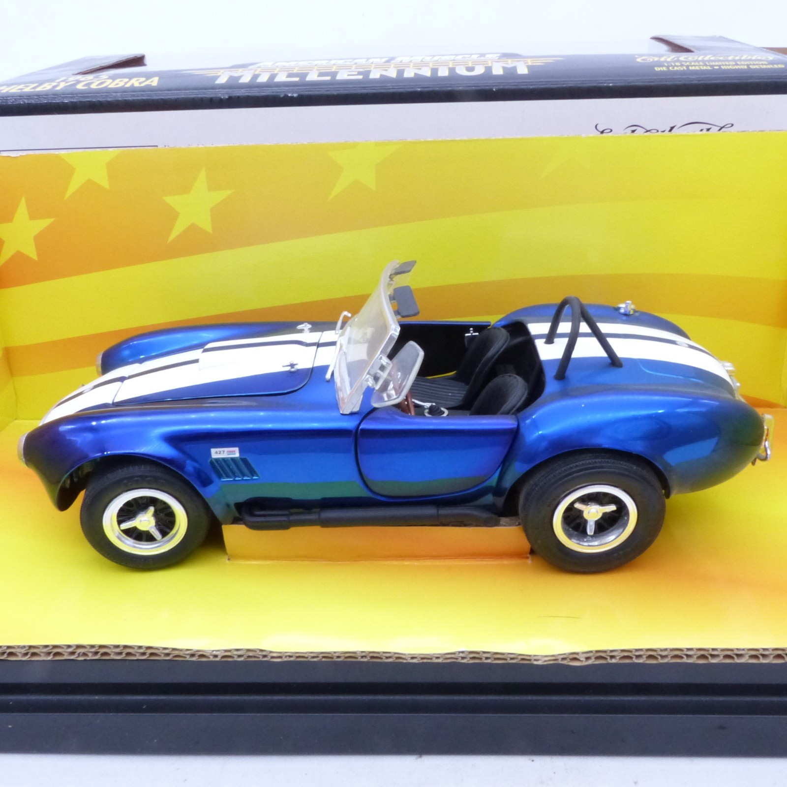 American Muscle ERTL 1:18 32237 Shelby Cobra 1965 zweifarbig in OVP EX8294 – Bild 3