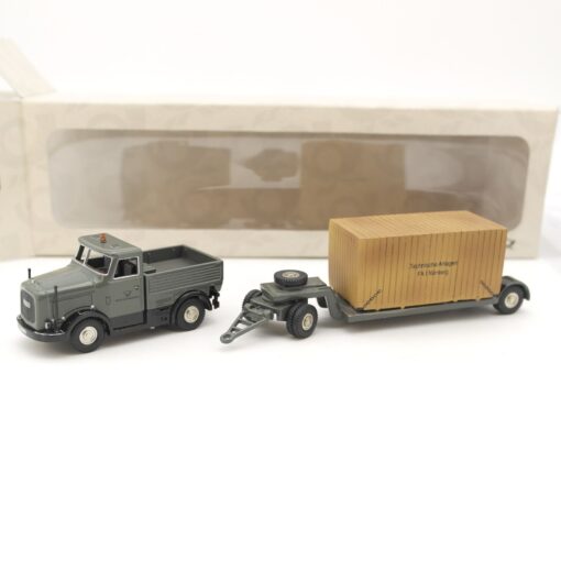 BUB 1:87 010462 Kaeble K650 & Schwerlastanhänger mit Container in OVP QR8586