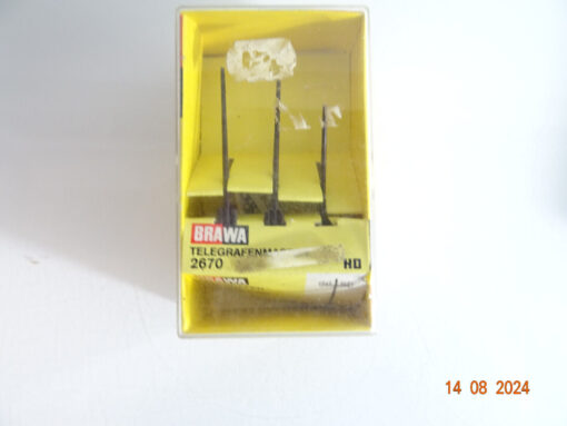 Brawa H0 2670 Telegrafenmasten 3Stück neuwertig in OVP CK2814