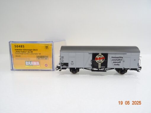 Brawa H0 50485 gedeckter Güterwagen Eicher Traktor der DB in OVP PR7773