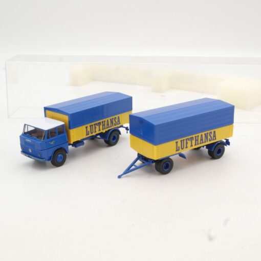 Brekina 1:87 8252 Henschel Hs16 Hängerzug Lufthansa in OVP QR2418