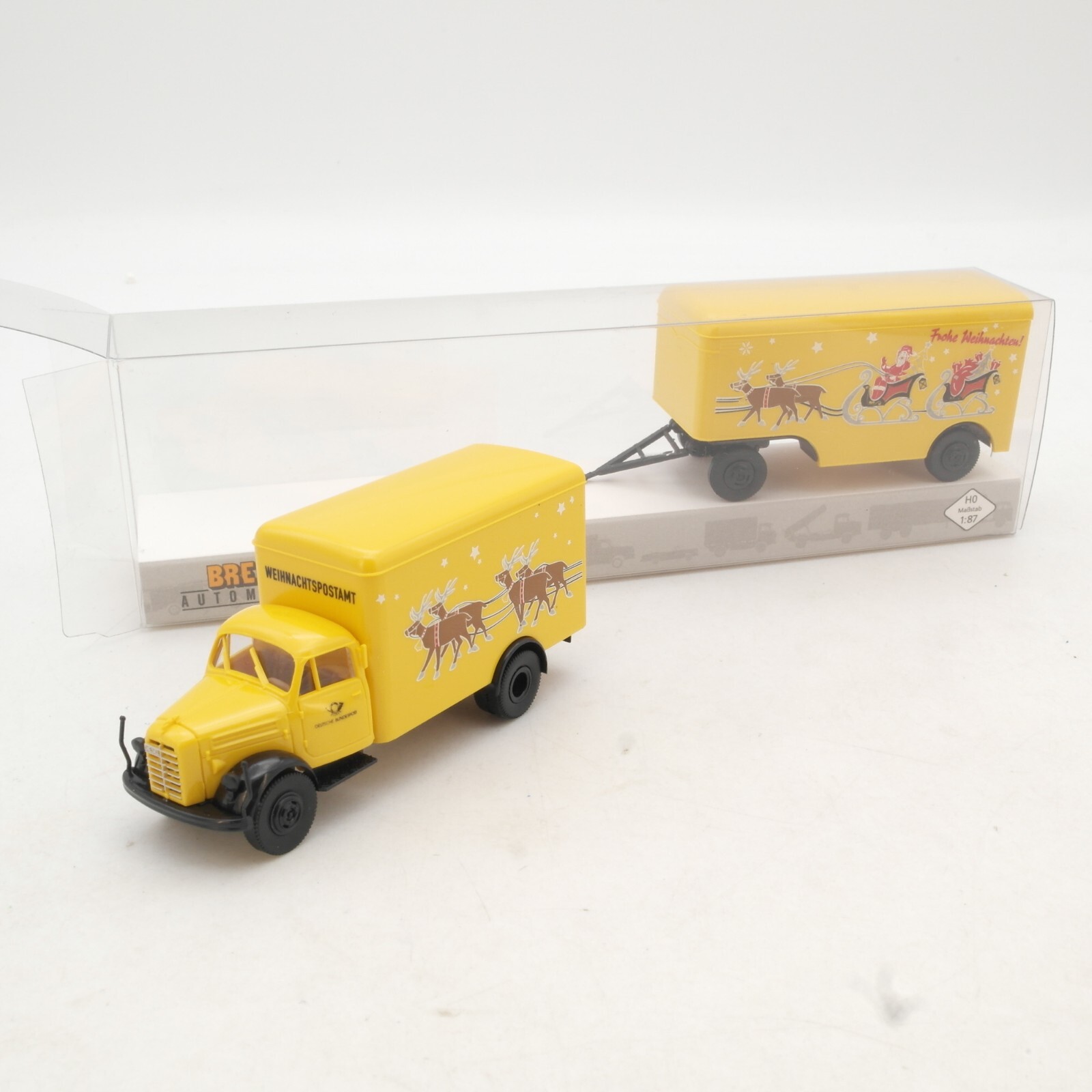 Brekina 1:87 Mercedes Benz Hängerzug Frohe Weihnachten in OVP QR1201