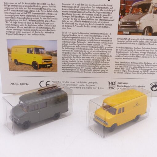 Brekina 1:87 Serie 14 - 2er Set Opel Blitz Kleinlaster Bundespost, in OVP EX1830