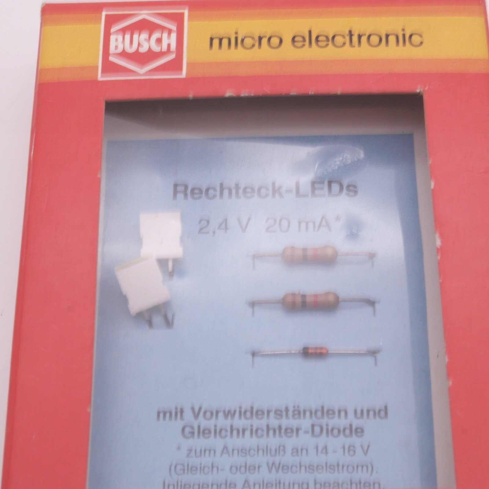 Busch H0 5992 Gelbe Rechteck-LEDs 2,4 V 20mA in OVP RT4621 – Bild 3