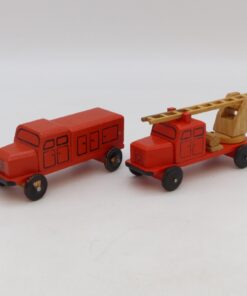 Erzgebirge Handarbeit 2 Holz-Modelle der Feuerwehr, siehe Bilder o. EB7858