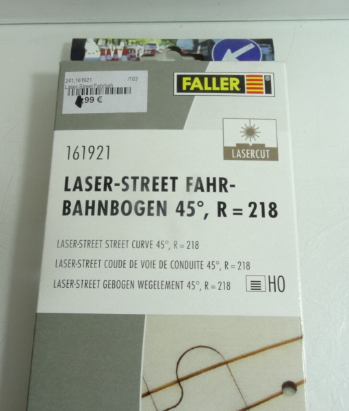 Faller H0 161921 Laser-Street Fahr-Bahnbogen 45° R = 218 in OVP QR5047