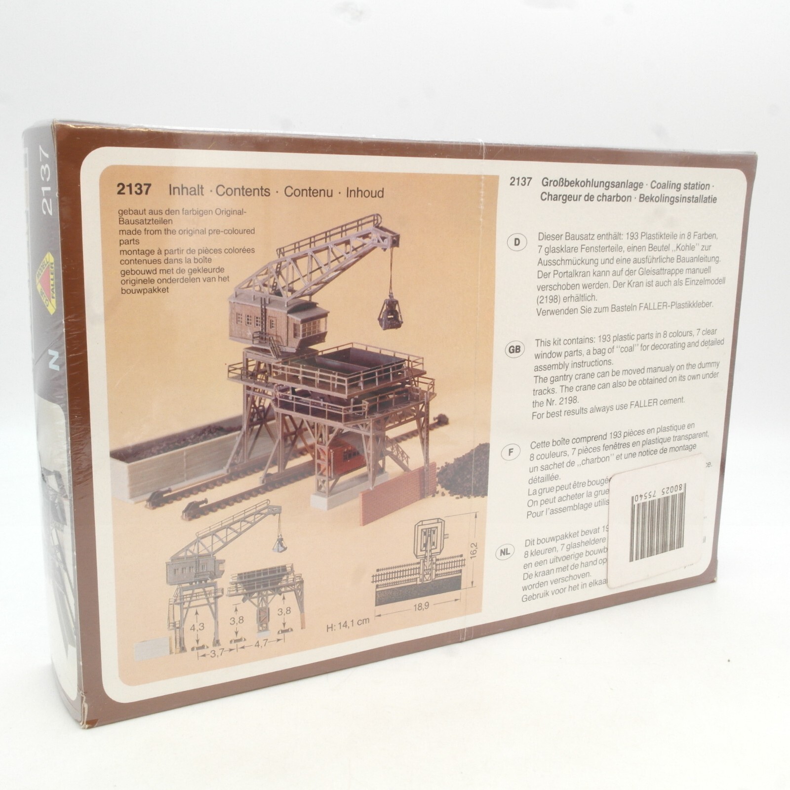 Faller N 2137 Bausatz Großbekohlungsanlage neuwertig in OVP RG2074 – Bild 3