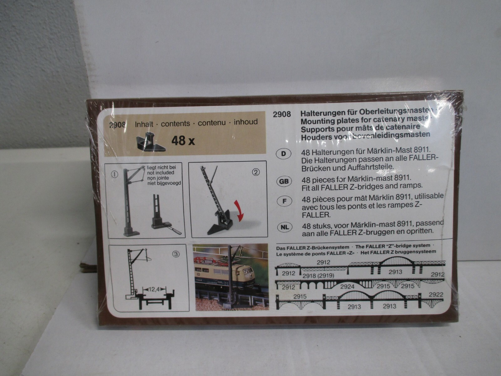 Faller Z 2908 Bausatz Halterungen für Oberleitungsmasten 48 Stück m.OVP WZ1423 – Bild 3