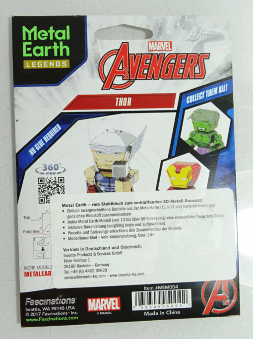 Fascinations Metall Earth Legends Bausatz 3 D Figur Thor in OVP AR8184 – Bild 3