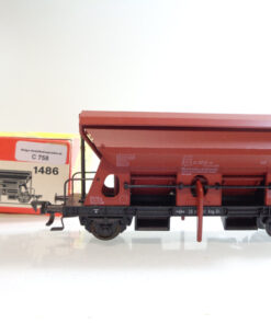 Fleischmann H0 1486 AC Schotterwagen mit Entladehebel der DB in OVP C758