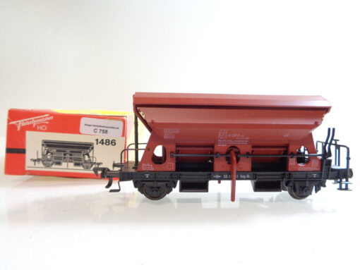 Fleischmann H0 1486 AC Schotterwagen mit Entladehebel der DB in OVP C758