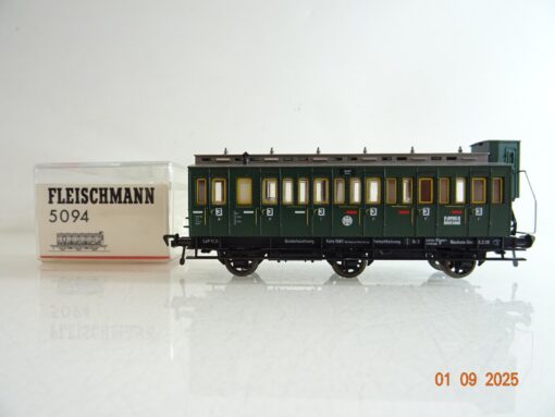 Fleischmann H0 5094 Abteilwagen mit Bremserhaus der DRG mit Licht in OVP BH60