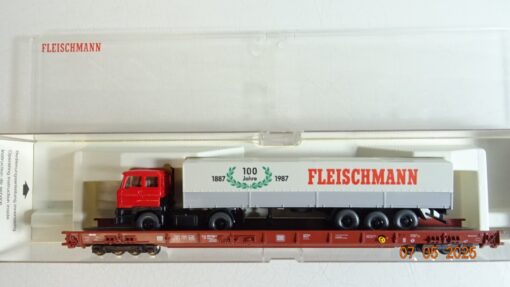 Fleischmann H0 5271 Niederflurwagen mit LKW Fleischmann der DB in OVP PR7414