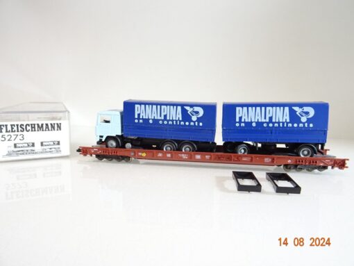 Fleischmann H0 5273 Niederflurwagen mit LKW neuwertig in OVP PR2057