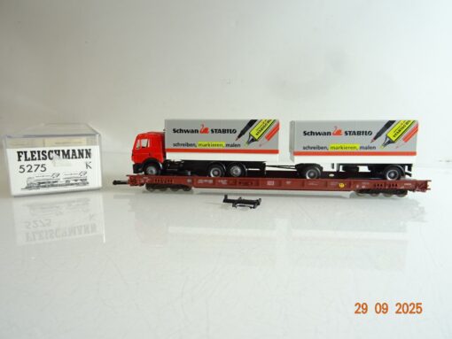 Fleischmann H0 5275 K Niederflurwagen Schwan Stabio LKW der DB in OVP BH196