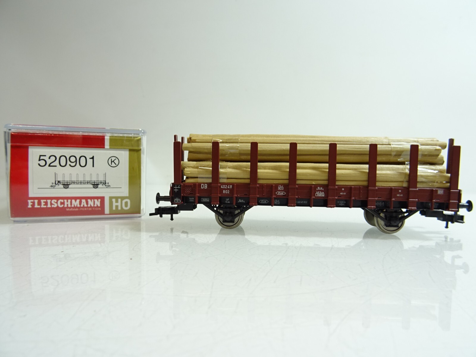 Fleischmann H0 K 520901 Rungenwagen mit Ladung der DB in OVP PR1240 – Bild 3