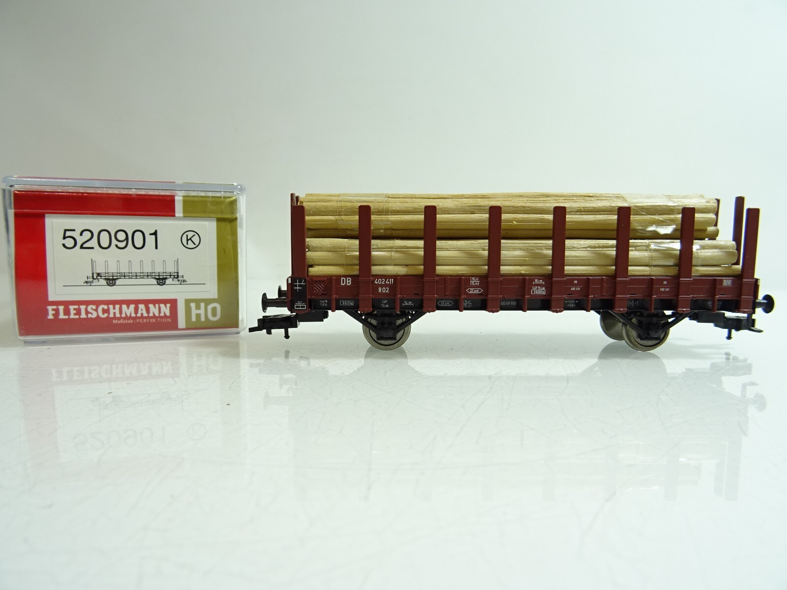 Fleischmann H0 K 520901 Rungenwagen mit Ladung der DB in OVP PR1240