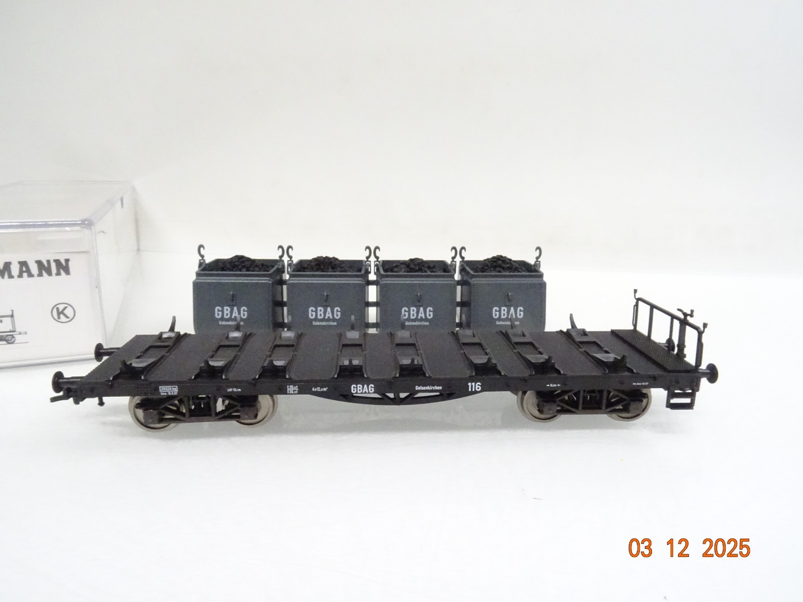 Fleischmann H0 K 526602 Kohlekübelwagen der GBAG in OVP BH1624 – Bild 4