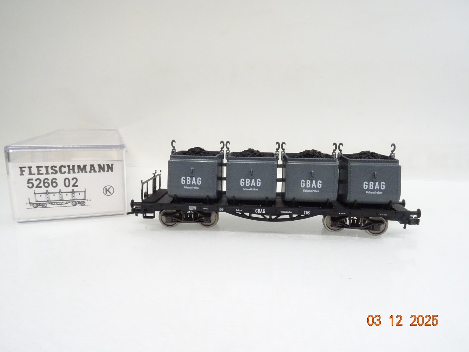 Fleischmann H0 K 526602 Kohlekübelwagen der GBAG in OVP BH1624